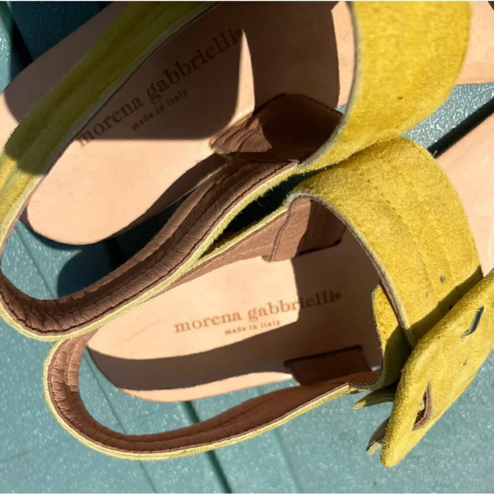 Anthropologie Morena Gabrielli Suede Buckle Sandals